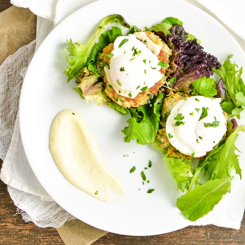 Crab Cake Benedict with AlmondMustard SauceCooking and Beer