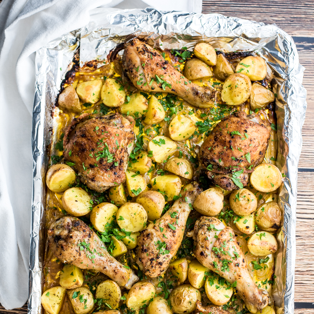 Spicy Garlic Chicken And Potatoes Sheet Pan Dinner Cooking And Beercooking And Beer