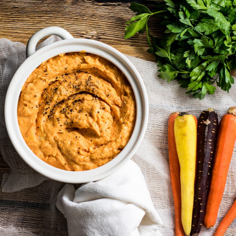 Roasted Garlic Mashed Sweet Potatoes and Carrots Cooking and