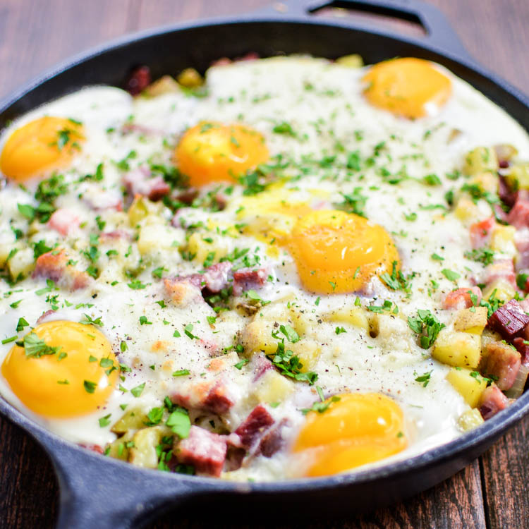 Baked Eggs with Hash